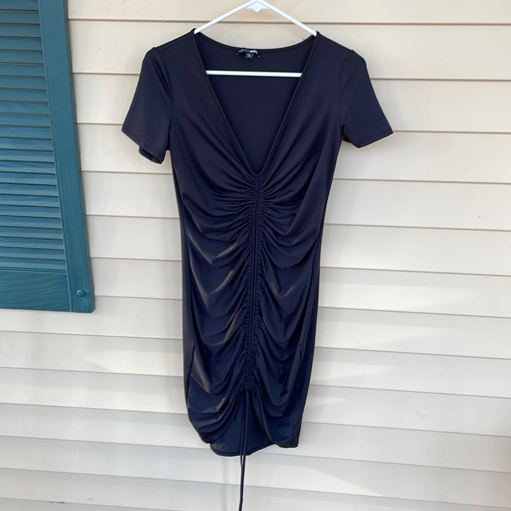 Fashion Nova Black Body-con MIDI Dress, Size XL